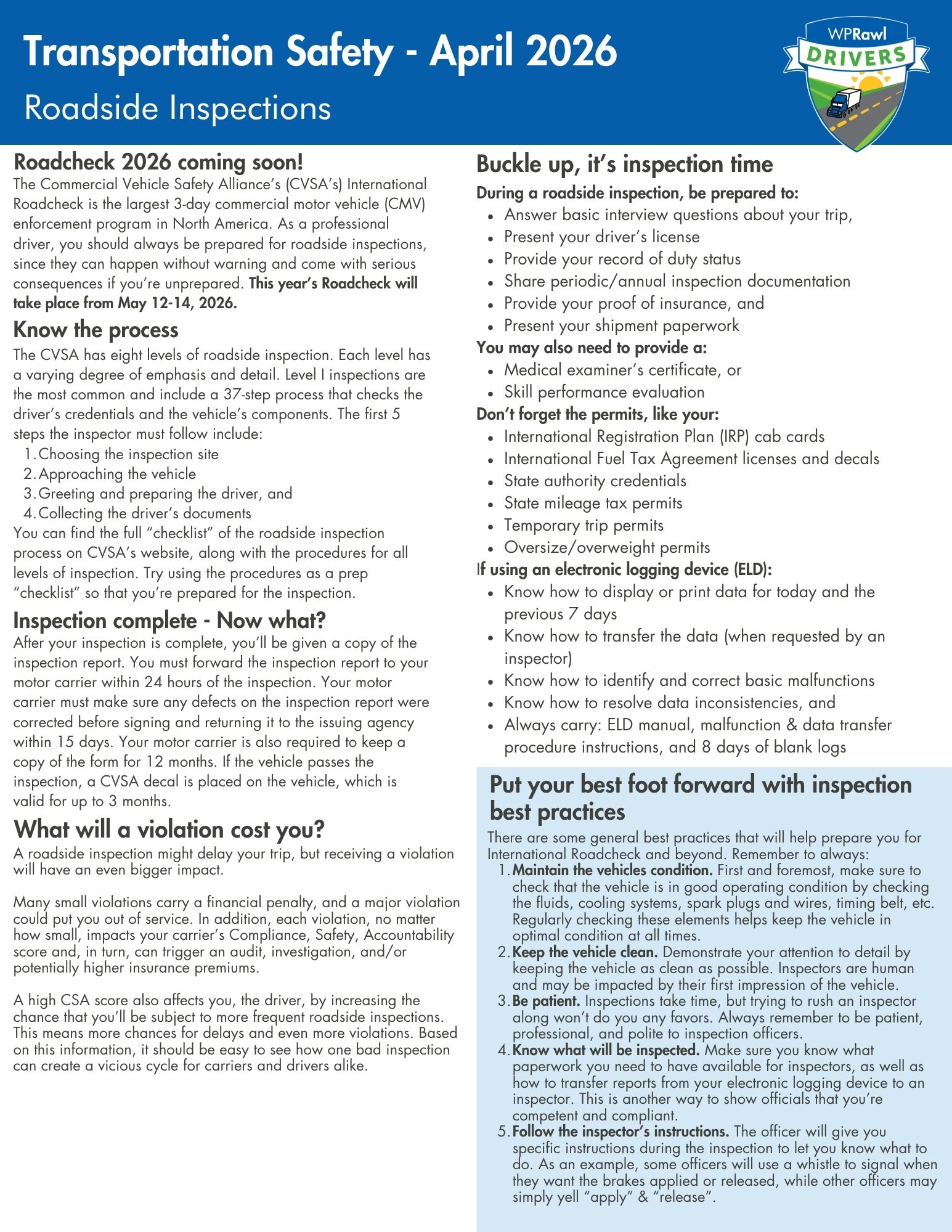 Transportation Safety April 2026