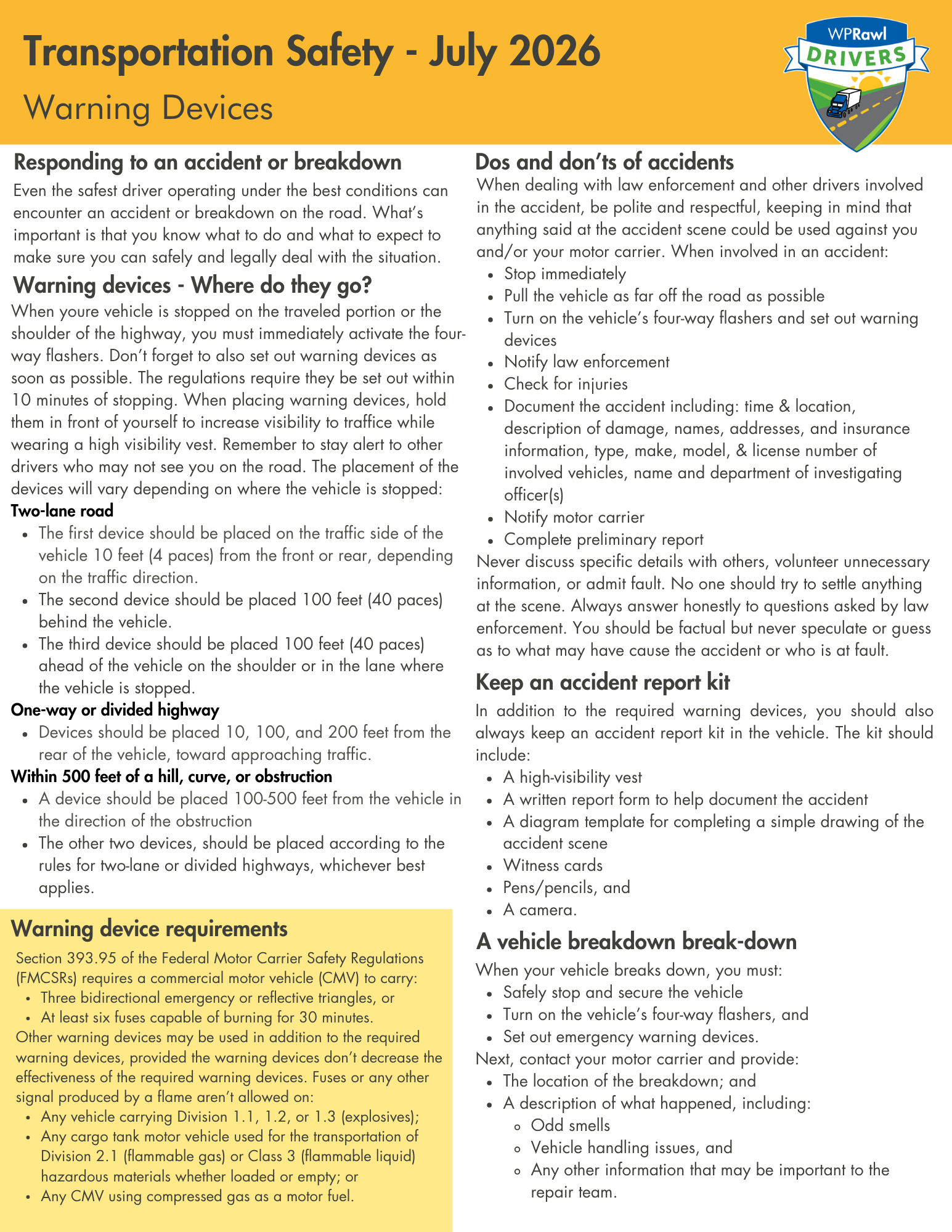 Transportation Safety July 2026